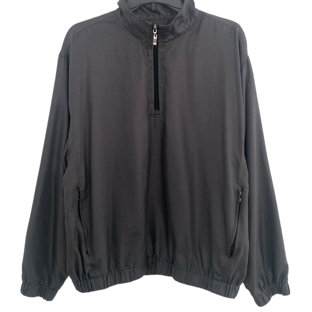 Grand Slam Golf Gray Houndstooth Pullover Zip Jacket Windbreaker